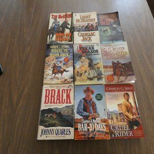 Lot Of 9 Vintage Western Paperback Books Various Authors
